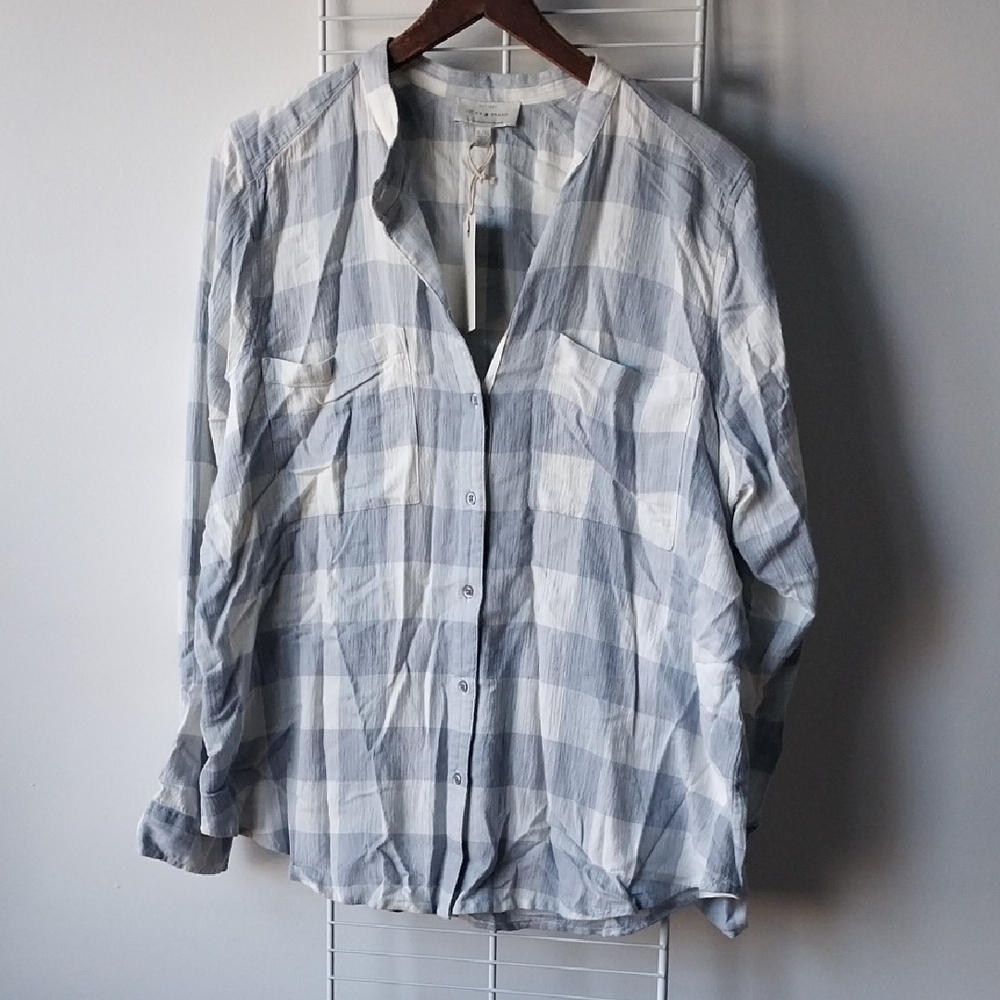 Lucky Brand Light Gray Striped Shirt